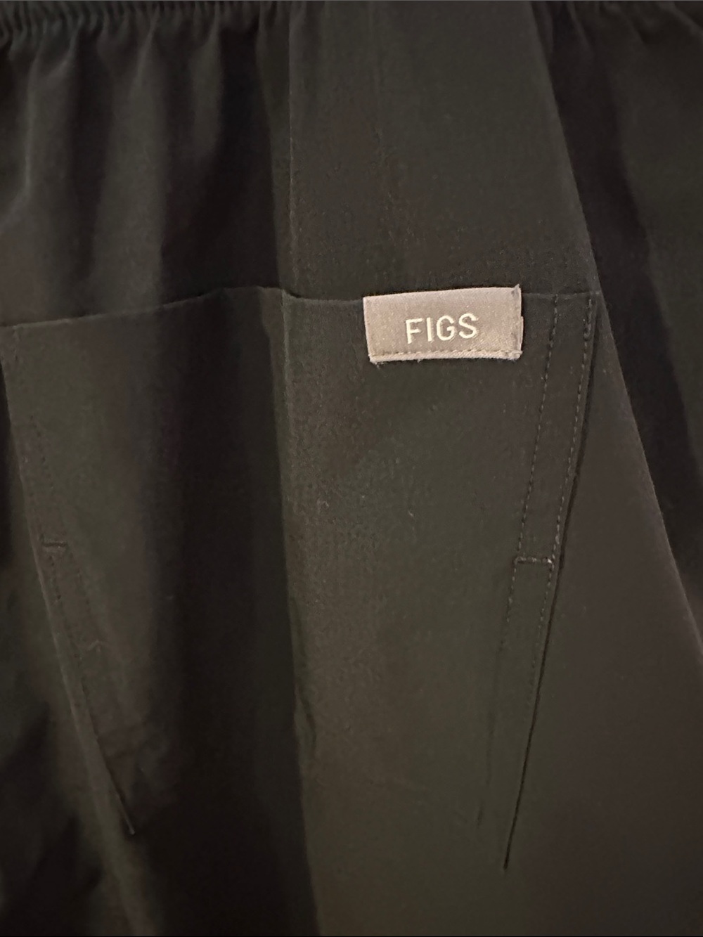 Figs Black Jogger Pants with Teal Drawstring - Picture 6 of 12